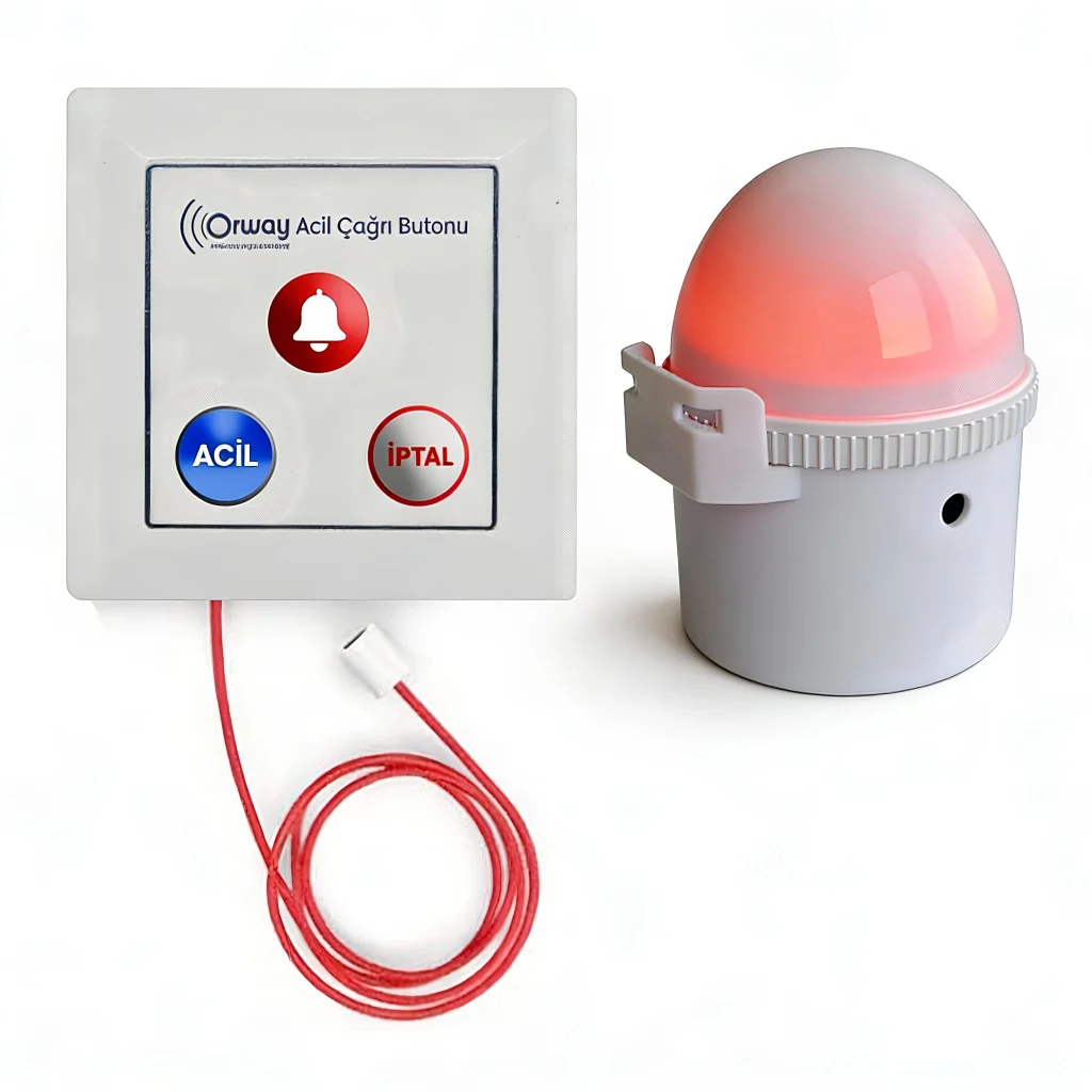 WC Banyo Acil İpli Çağrı Seti İpli Buton İkaz Lambası